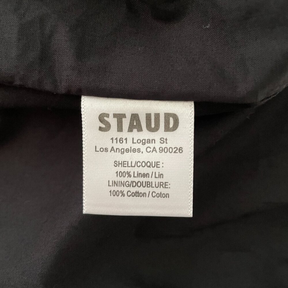 STAUD Mickey Dress 2 Black Linen Sequin Cutout Maxi Dress Evening - Picture 7 of 10